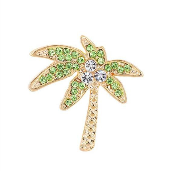 Trendy fashion jewelry delicate pineapple coconut tree brooches for women